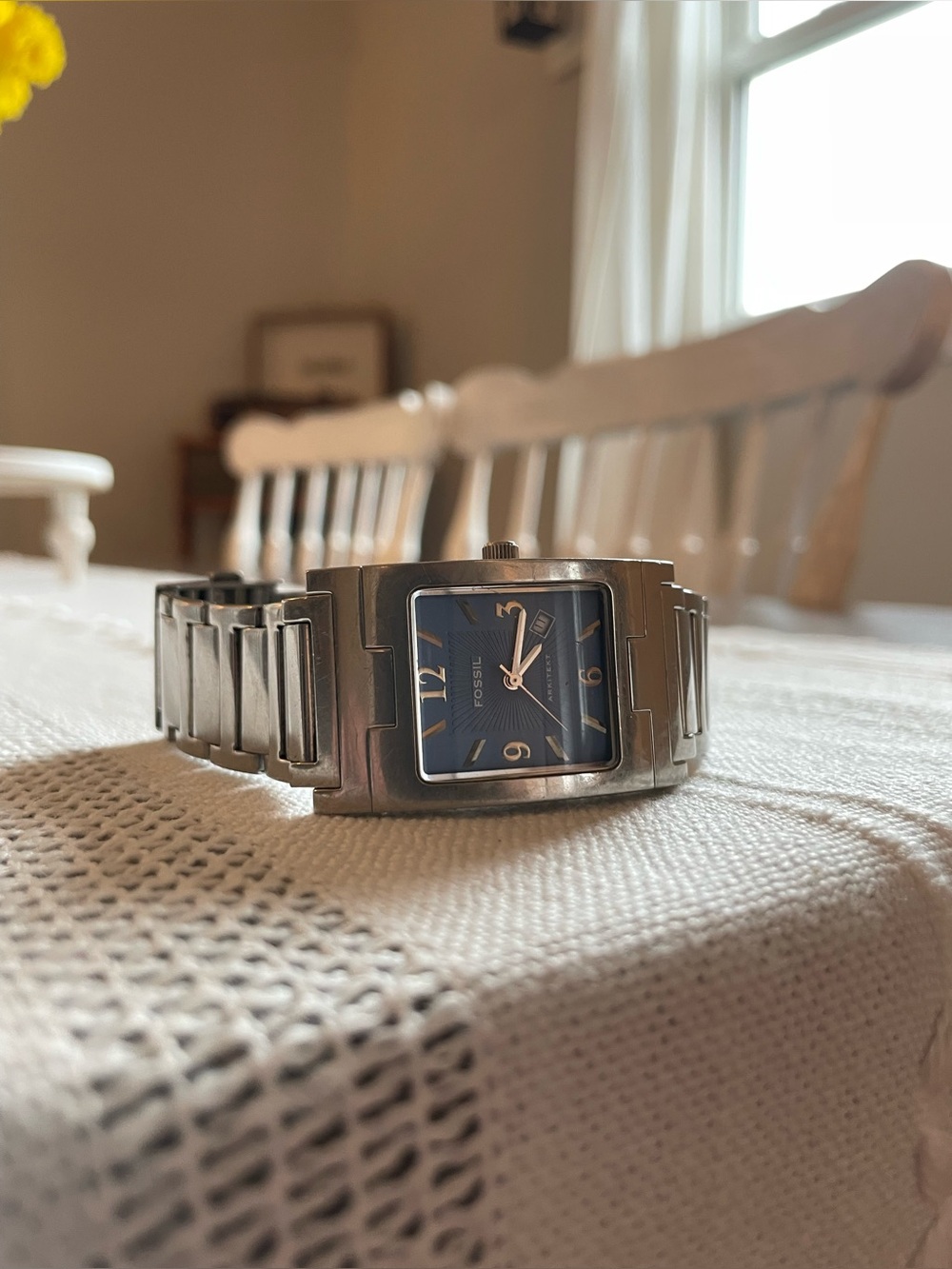 Fossil FS-2891 Stainless Steel Watch with Blue Dial and Silver Bracelet